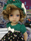 Little Chickadee - dress, hat, tights & shoes for Little Darling Doll or 33cm BJD