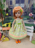 Little Garden Bunny - dress, hat & shoes for Little Darling Doll or 33cm BJD