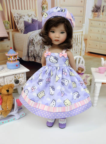 Little Hello Kitty - dress, hat, tights & shoes for Little Darling Dol –  Darling Lil' Bee