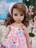 Little Llama - babydoll top, bloomers, kerchief & sandals for Little Darling Doll or 33cm BJD