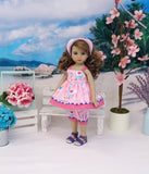 Little Llama - babydoll top, bloomers, kerchief & sandals for Little Darling Doll or 33cm BJD