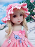 Little Narwhal - dress, hat, socks & shoes for Little Darling Doll or 33cm BJD