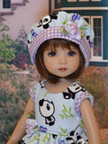 Little Panda - dress, hat, tights & shoes for Little Darling Doll or 33cm BJD