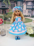 Little Piggy - dress, hat, tights & shoes for Little Darling Doll or 33cm BJD