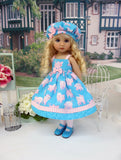 Little Piggy - dress, hat, tights & shoes for Little Darling Doll or 33cm BJD