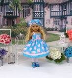 Little Piggy - dress, hat, tights & shoes for Little Darling Doll or 33cm BJD