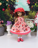 Little Red - dress, hat, socks & shoes for Little Darling Doll or 33cm BJD