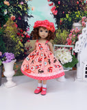 Little Red - dress, hat, socks & shoes for Little Darling Doll or 33cm BJD
