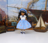 Little Sailor - dress, jacket, hat, socks & saddle shoes for Little Darling Doll or 33cm BJD