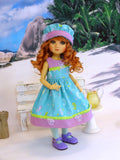 Little Seahorse - dress, hat, tights & shoes for Little Darling Doll