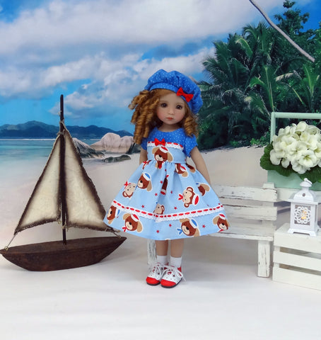 Little Skipper - dress, hat, socks & shoes for Little Darling Doll or 33cm BJD