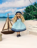 Love Anchor - dress, hat & sandals for Little Darling Doll or 33cm BJD