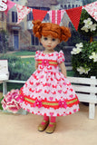 Lovely Foxes - dress, tights & shoes for Little Darling Doll or 33cm BJD