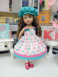 Lovey Dovey - dress, hat, tights & shoes for Little Darling Doll or 33cm BJD