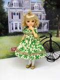 Lucky Clover - dress, tights & shoes for Little Darling Doll or 33cm BJD