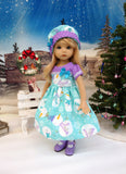Magic Snowman - dress, hat, tights & shoes for Little Darling Doll or 33cm BJD