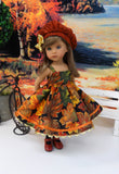 Maple Leaves - dress, jacket, beret, tights & shoes for Little Darling Doll or 33cm BJD