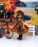 Maple Leaves - dress, jacket, beret, tights & shoes for Little Darling Doll or 33cm BJD