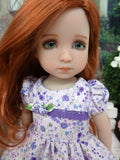Meadow of Violets - dress, socks & shoes for Little Darling Doll or other 33cm BJD