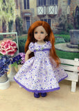 Meadow of Violets - dress, socks & shoes for Little Darling Doll or other 33cm BJD