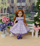 Meadow of Violets - dress, socks & shoes for Little Darling Doll or other 33cm BJD