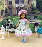 Meadow Song - dress, hat, tights & shoes for Little Darling Doll or 33cm BJD