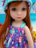 Mermazing - dress, hat, tights & shoes for Little Darling Doll or 33cm BJD
