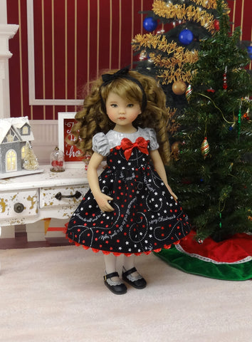 Merriest Christmas - dress, tights & shoes for Little Darling Doll or other 33cm BJD