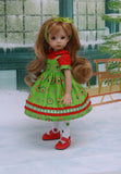 Merry Christmas - dress, blouse, tights & shoes for Little Darling Doll or 33cm BJD