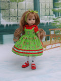 Merry Christmas - dress, blouse, tights & shoes for Little Darling Doll or 33cm BJD