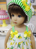 Meyer Lemons - dress, hat & sandals for Little Darling Doll or 33cm BJD