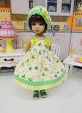 Meyer Lemons - dress, hat & sandals for Little Darling Doll or 33cm BJD