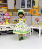 Meyer Lemons - dress, hat & sandals for Little Darling Doll or 33cm BJD