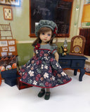 Midnight Autumn - dress, hat, tights & shoes for Little Darling Doll or 33cm BJD