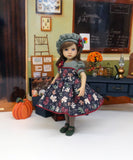 Midnight Autumn - dress, hat, tights & shoes for Little Darling Doll or 33cm BJD