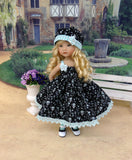 Midnight Garden - dress, hat, tights & shoes for Little Darling Doll or other 33cm BJD