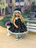 Midnight Garden - dress, hat, tights & shoes for Little Darling Doll or other 33cm BJD