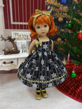 Midnight Snowflakes - dress, tights & shoes for Little Darling Doll or 33cm BJD