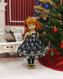 Midnight Snowflakes - dress, tights & shoes for Little Darling Doll or 33cm BJD
