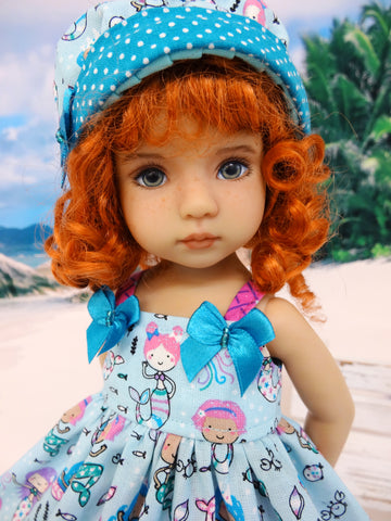 Mini Mermaid - dress, hat, tights & shoes for Little Darling Doll or 33cm BJD