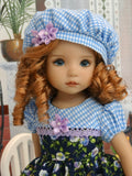 Miniature Morning Glory - dress, hat, tights & shoes for Little Darling Doll