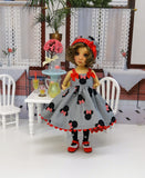 Minnie - dress, hat, tights & shoes for Little Darling Doll or other 33cm BJD