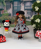 Minnie Fan - dress, hat, socks & shoes for Little Darling Doll or 33cm BJD