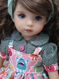 Monster Mash - dress, blouse, socks & shoes for Little Darling Doll or 33cm BJD