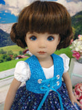 Moselle Valley Beauty - dirndl ensemble with tights & boots for Little Darling Doll or 33cm BJD