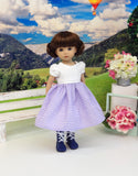 Moselle Valley Beauty - dirndl ensemble with tights & boots for Little Darling Doll or 33cm BJD
