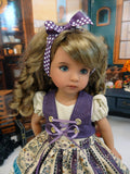 Mountain Wildflowers - dirndl ensemble with tights & boots for Little Darling Doll or 33cm BJD