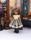 Mountain Wildflowers - dirndl ensemble with tights & boots for Little Darling Doll or 33cm BJD