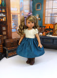 Mountain Wildflowers - dirndl ensemble with tights & boots for Little Darling Doll or 33cm BJD