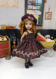 Mulberry Bush - dress, jacket, beret, tights & shoes for Little Darling Doll or 33cm BJD